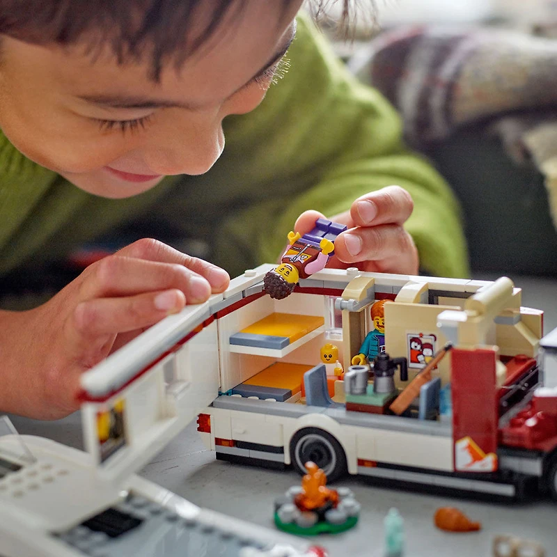 LEGO City Holiday Adventure Camper Van Building Toy Set - Vacation Toy for Kids - Includes 3 Minifigures - 60454
