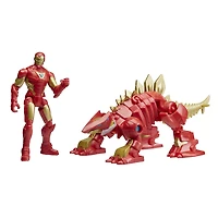 Marvel Mech Strike Mechasaurs, figurine Iron Man de 10 cm avec Iron Stomper Mechasaur