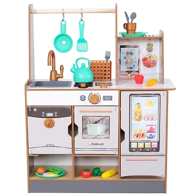 KidKraft Cuisine en bois Steam & Clean avec technologie de vapeur sécuritaire, lumières et sons