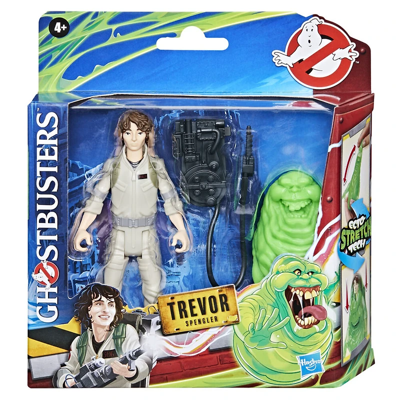 Ghostbusters Fantôme grand frisson, figurine de collection Trevor Spengler de 12,5 cm et fantôme Slimer avec technologie Ecto-Stretch