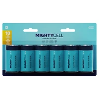 MightyCell 6 Pack D Alkaline Batteries