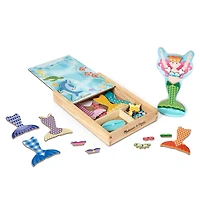 Melissa & Doug Mermaid & Dolphin Magnetic Dress-Up Wooden Dolls Pretend Play Set (35 pcs)