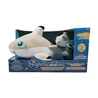NightBuddies and BabyBuddies Set of 15" and 5" Plush Shark Beige Light-Up Eyes