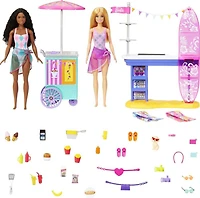 Barbie - Coffret de jeu - Promenade à la plage, Brooklyn et Malibu
