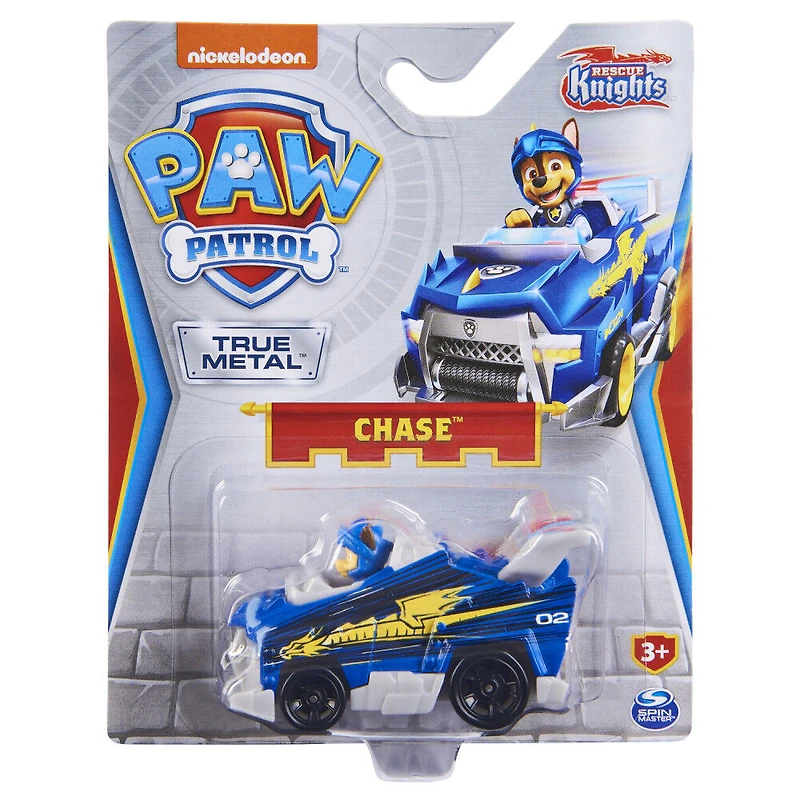 PAW Patrol, True Metal Chase Collectible Die-Cast Toy Car, Rescue Knights Series 1:55 Scale