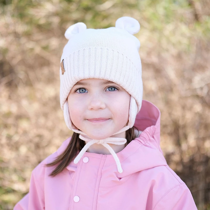 Kids Bear Knit Hats | Light Pink