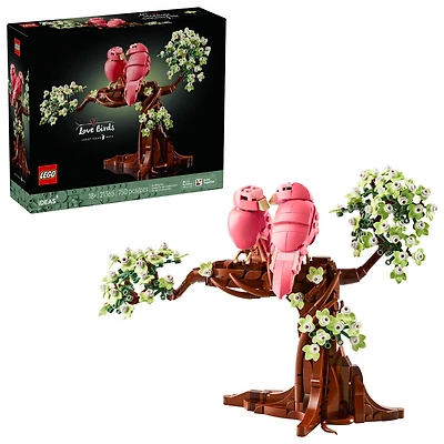 LEGO Ideas Les Oiseaux Amoureux, Ensemble de Construction, Décoration d'Oiseau, Cadeau de la Saint-Valentin, Ensemble de Loisirs Créatifs pour Adultes 21365