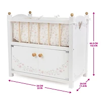 2 in 1 Wooden Cot with Cabine, Little Flora