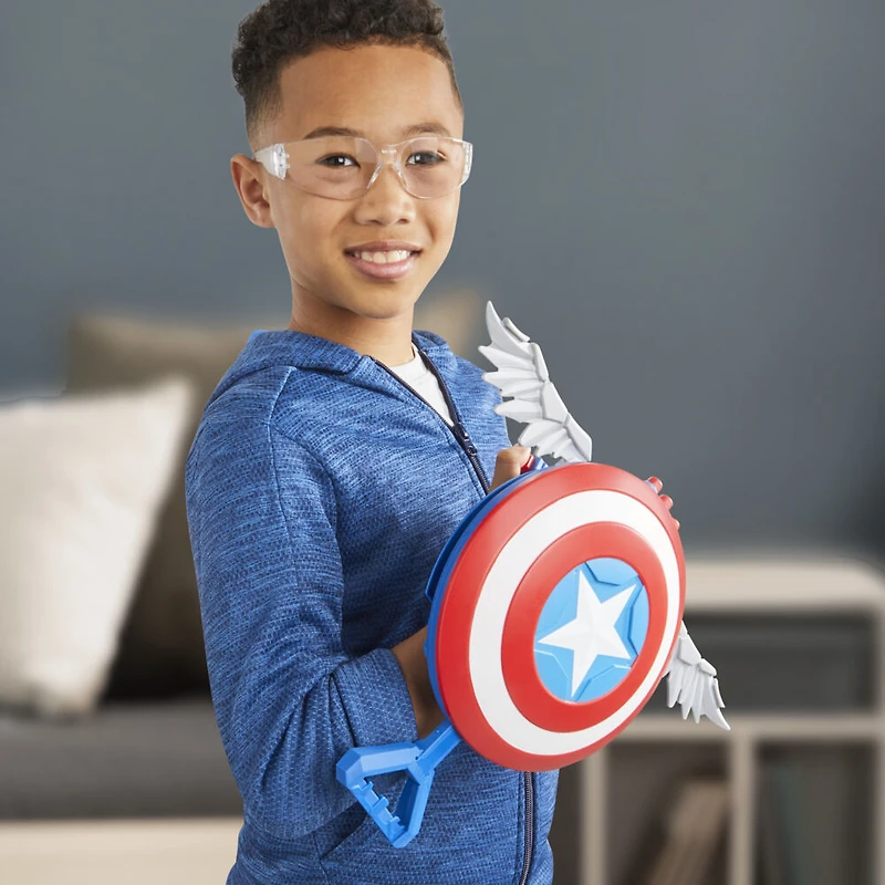 Marvel Studios Captain America Brave New World NERF Skyshot Blaster, Shield Roleplay Toy