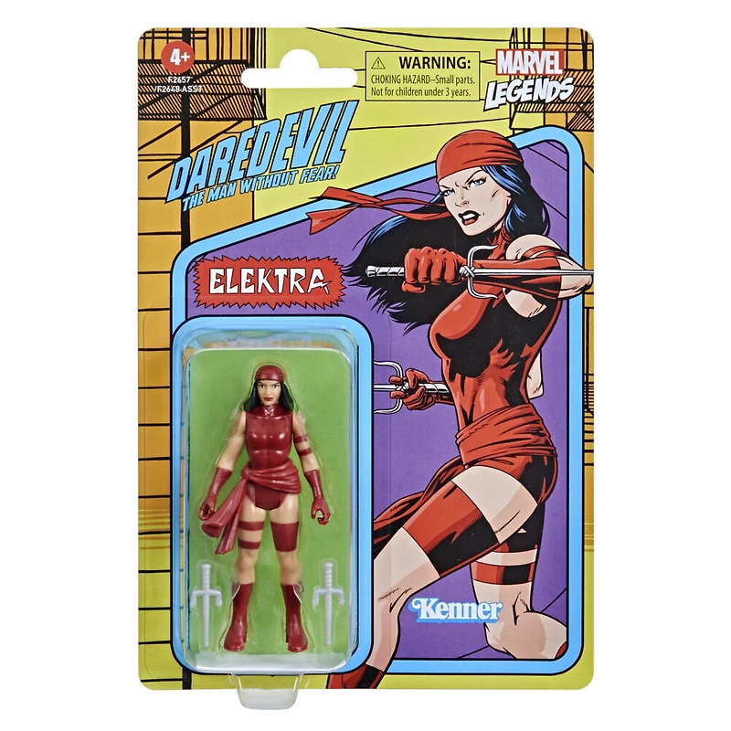 Marvel Legends, figurine de collection retro Elektra de 9,5 cm