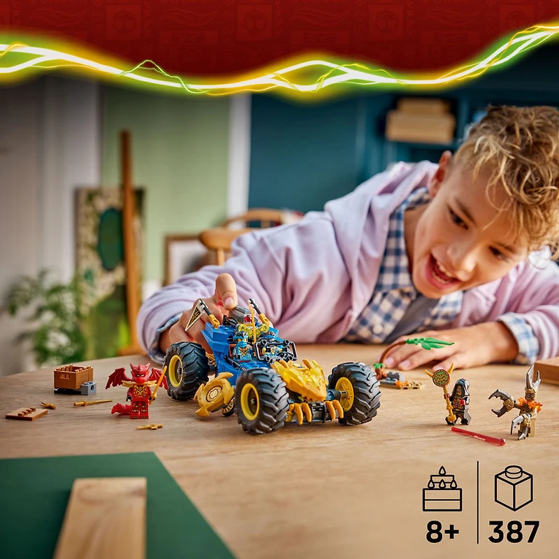 LEGO NINJAGO La Voiture Transformable de Jay, Voiture de Ninja, Ensemble de Construction avec 5 Figurines 71856