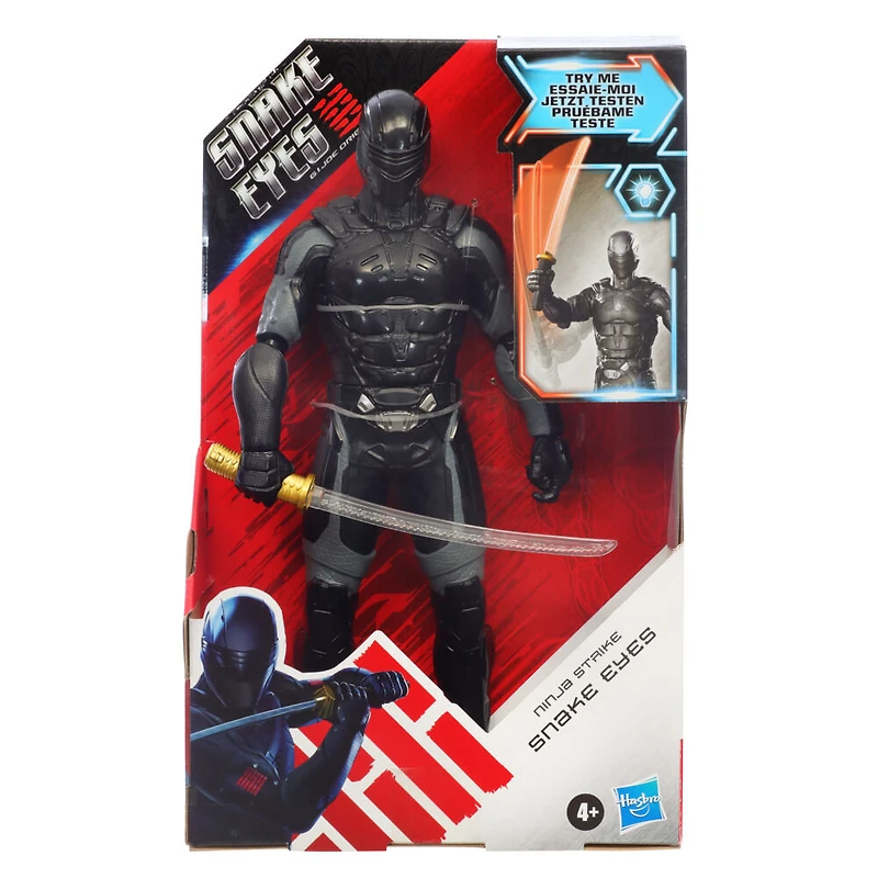 Snake Eyes: G.I. Joe Origins, Ninja Strike Snake Eyes, figurine de collection de 30 cm avec mouvement d'attaque