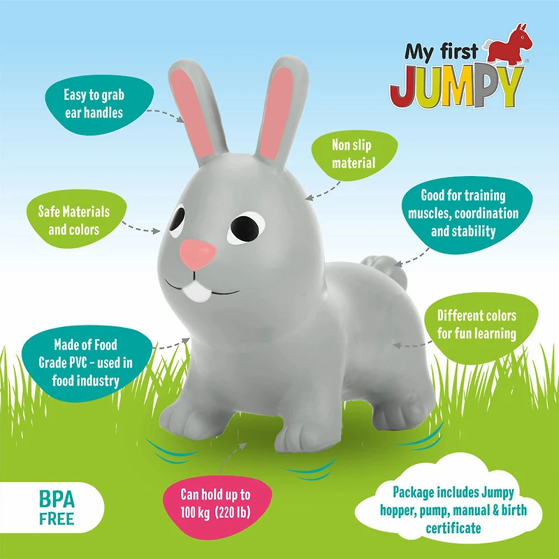 My First Jumpy Bunny, Grey