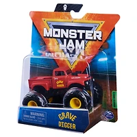 Monster Jam, Monster truck Grave Digger officiel, véhicule en métal moulé, série Retro Rebels, échelle 1:64