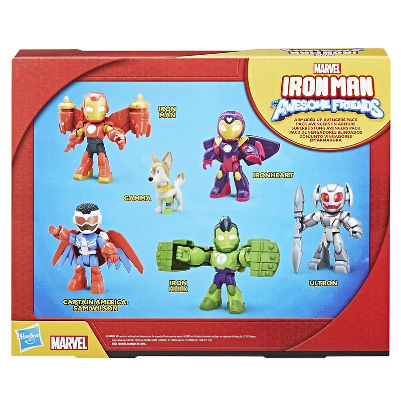 Marvel Iron Man and his Awesome Friends Pack Avengers en armure, pack de figurines