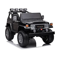 KIDSVIP Camion porteur sous licence Toyota Land Cruiser 2 places pour enfants 4X4 24V avec RC - Noir