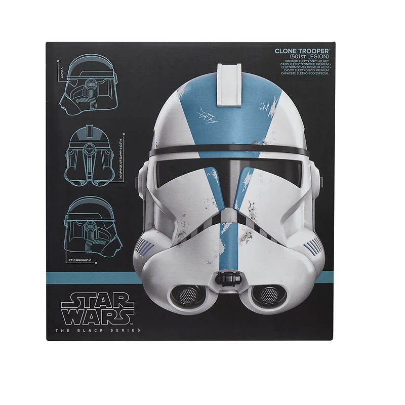 Star Wars The Black Series, casque électronique premium de soldat clone (501e Legion), article de cosplay pour adultes