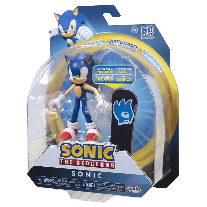 Figurines Sonic 4 pouces - Sonic Moderne avec planche à neige