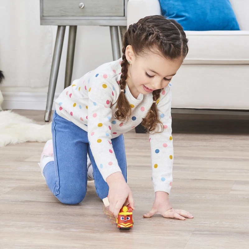 Mighty Express, Petit train Push and Go Nate le rapide avec wagon de cargaison, jouets pour enfants à partir de 3 ans