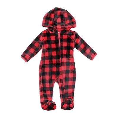 Baby Mode Plush Pram: Red Buffalo Plaid Newborn