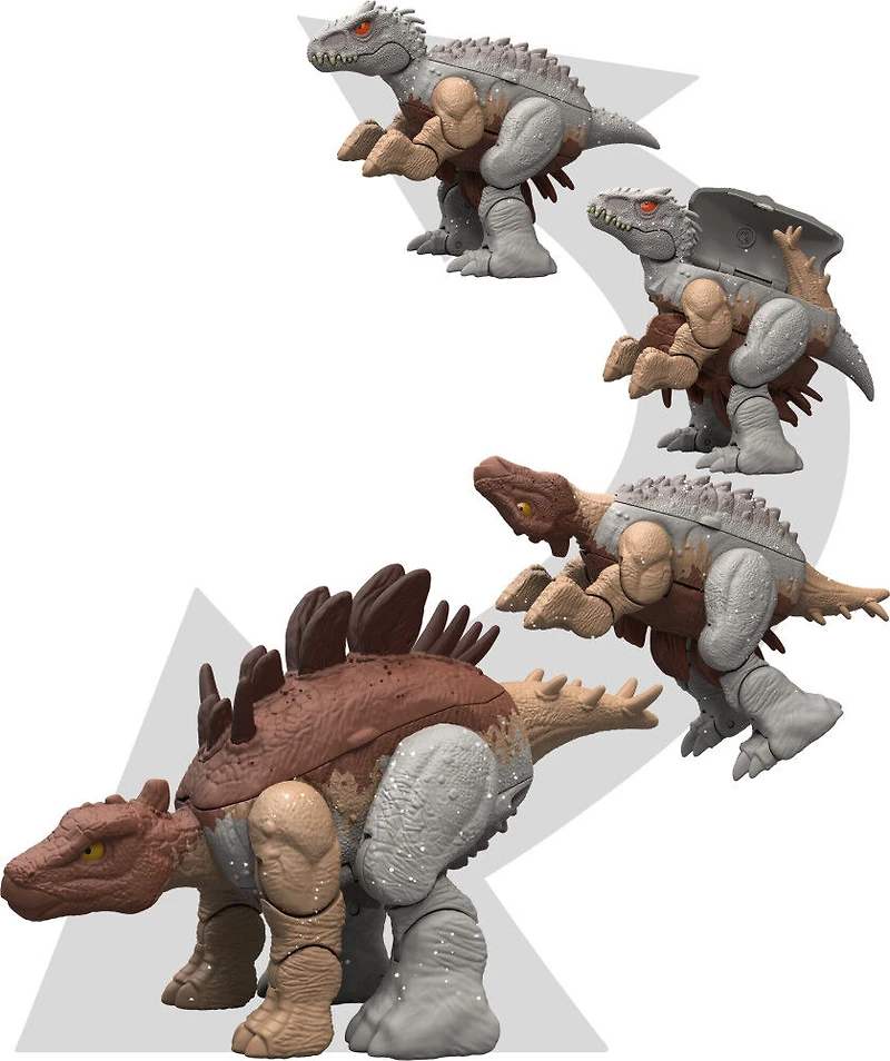 Jurassic World Transformation Féroce Double Danger Indominus Rex en Kentrosaure