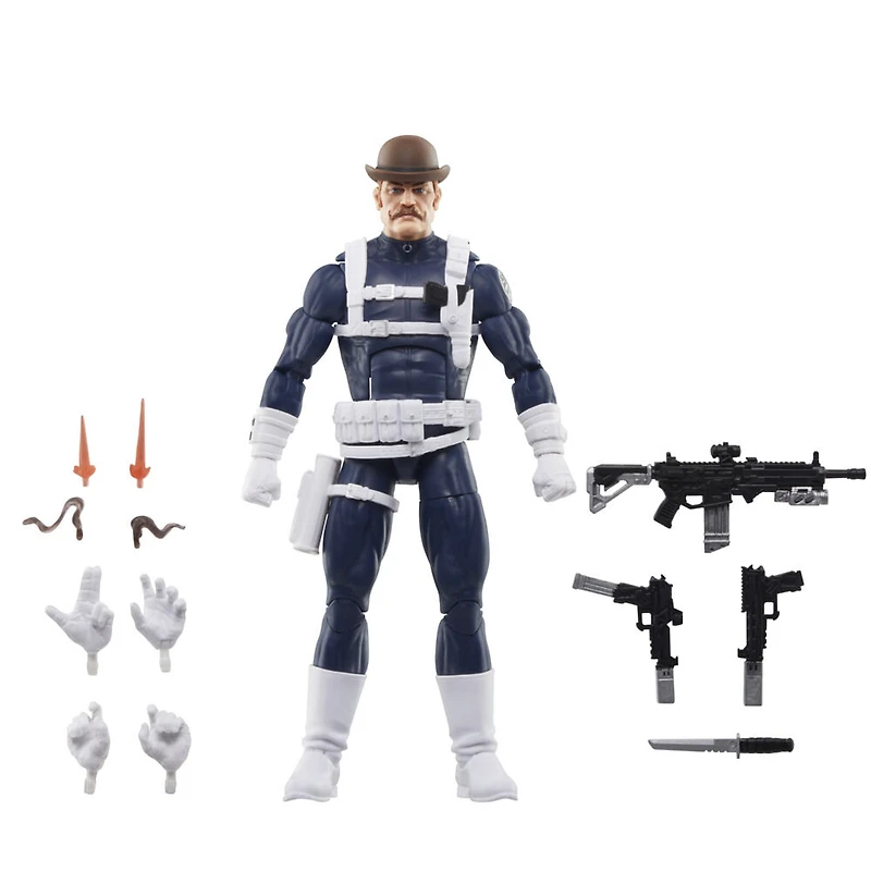 Marvel Legends Series S.H.I.E.L.D. Nick Fury Jr., Sharon Carter, and Dum Dum Dugan Action Figures
