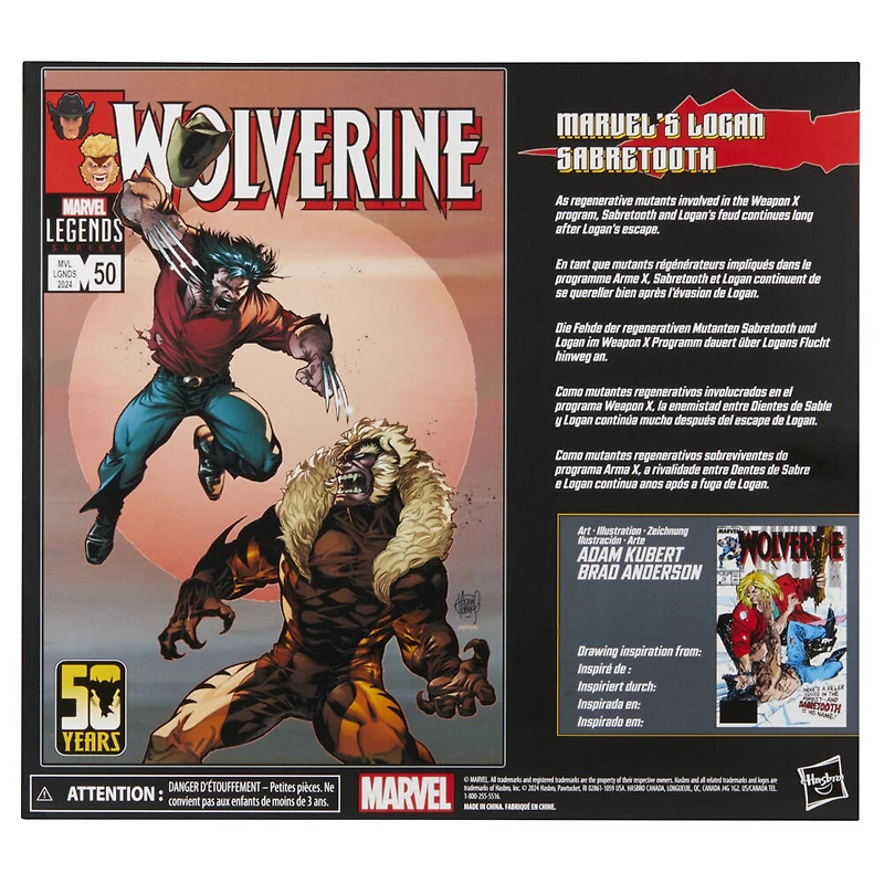 Marvel Legends Series, Logan contre Sabretooth, figurines Wolverine