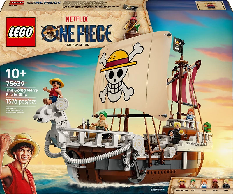 LEGO ONE PIECE Le Bateau Pirate Vogue Merry, Ensemble de Bateau avec 5 Figurines de l'Anime 75639