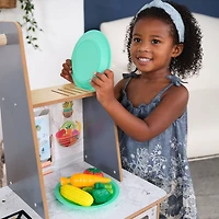 KidKraft Cuisine en bois Steam & Clean avec technologie de vapeur sécuritaire, lumières et sons