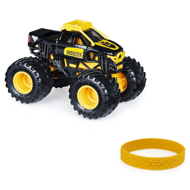 Monster Jam, Official Brodozer Truck, Die-Cast Vehicle, Inverse Trucks Series, 1:64 Scale