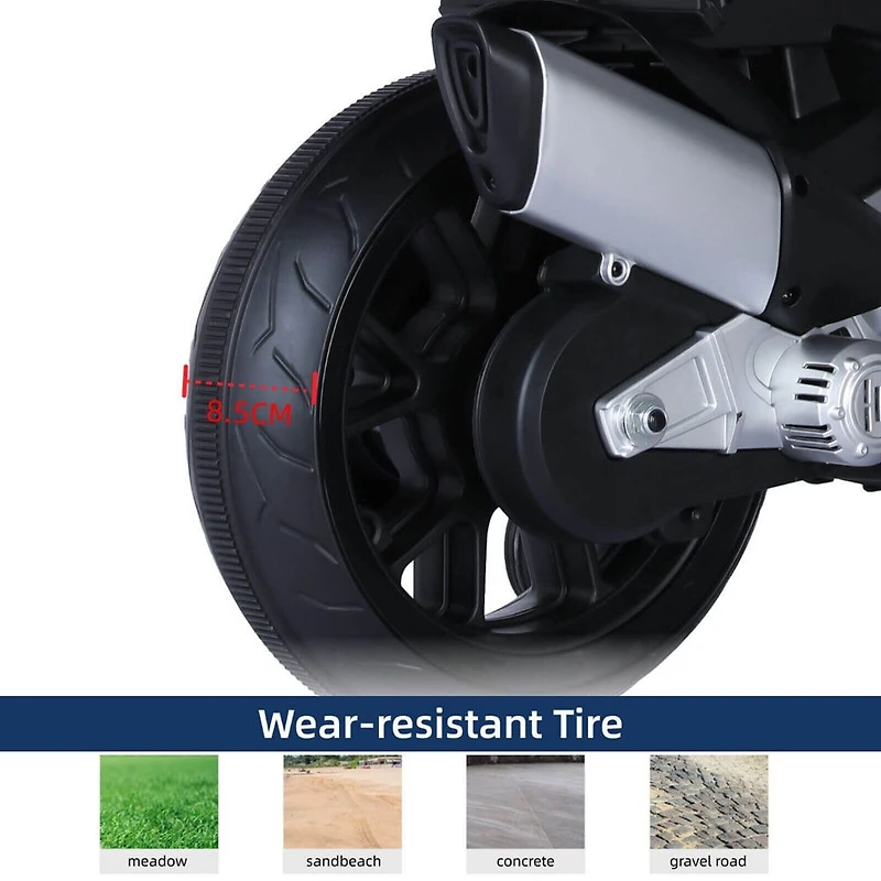 KIDSVIP Moto sous licence Aprilia RSV4 Junior 12 V avec roues en caoutchouc