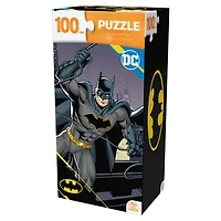 DC Comics, Batman 100-Piece Jigsaw Puzzle Superhero Gotham Batmobile Movie Merch in Easy Storage Tower