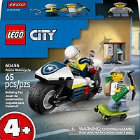 LEGO City La Poursuite en Moto de Police, Ensemble de Construction de Moto pour les 4 Ans et Plus 60455