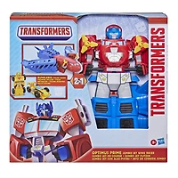 Transformers Optimus Prime Jumbo Jet Wing Racer Playset with 4.5-inch Bumblebee Racecar Action Figure