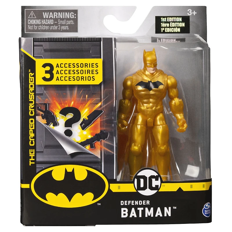 BATMAN, Figurine articulée BATMAN Défenseur de 10 cm avec 3 accessoires mystère