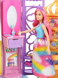 Barbie – Dreamtopia – Château pliable et poupée
