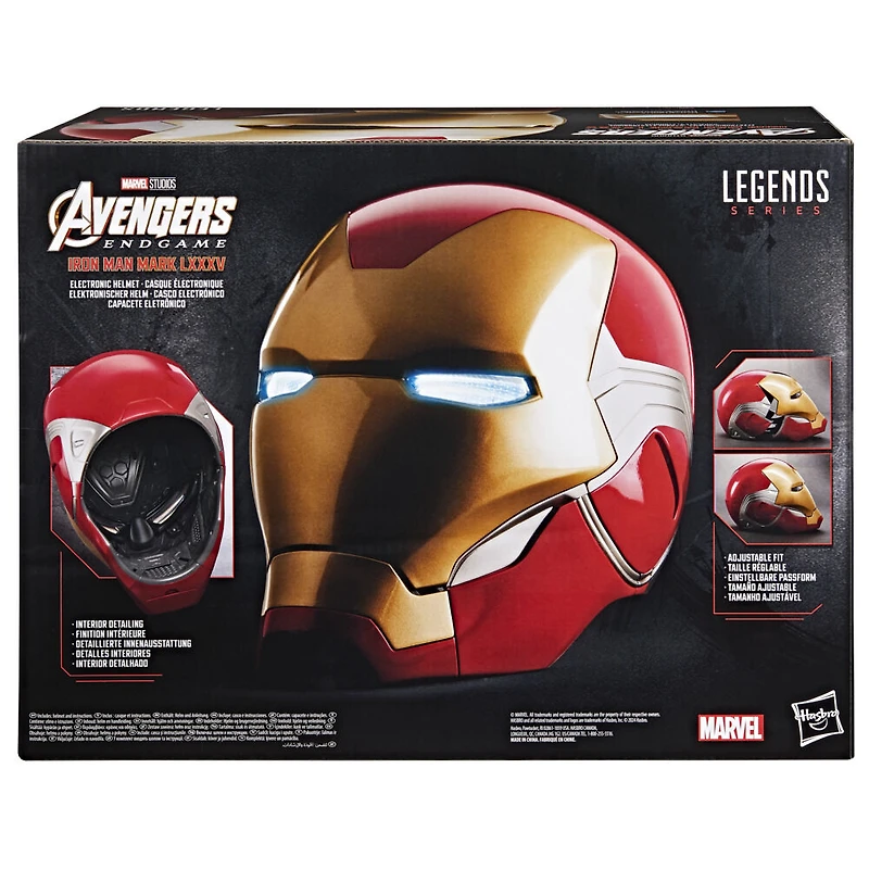 Marvel Legends Series, casque électronique premium Iron Man avec effets lumineux, Avengers: Endgame, jouet de cosplay pour adultes