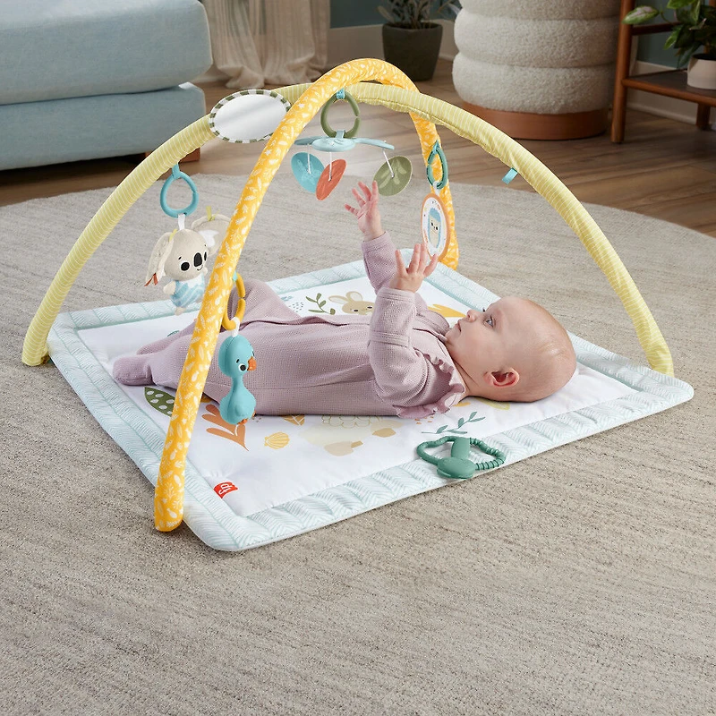 Fisher-Price - Mon Tapis d'Éveil Sensimals, 6 jouets sensoriels