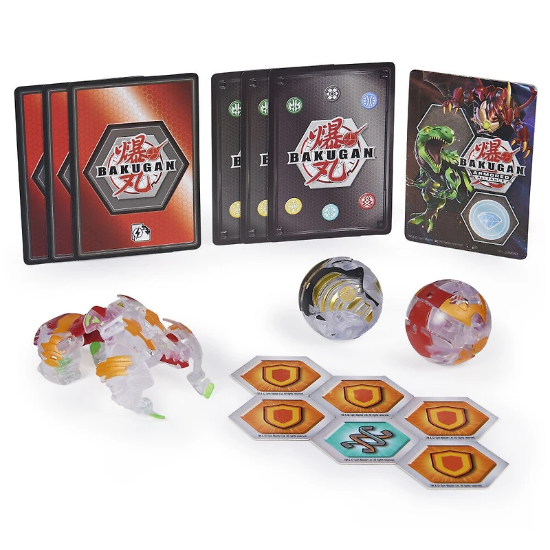 Bakugan Starter Pack 3-Pack, Diamond Gillator Ultra, Armored Alliance Collectible Action Figures