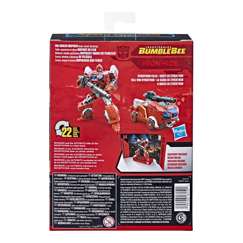 Transformers Studio Series 84, figurine Ironhide classe Deluxe de 11 cm du film Transformers : Bumblebee