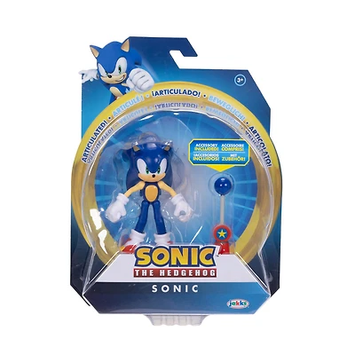 Figurine de 4 pouces Sonic - Sonic moderne avec Point de contrôle bleu 