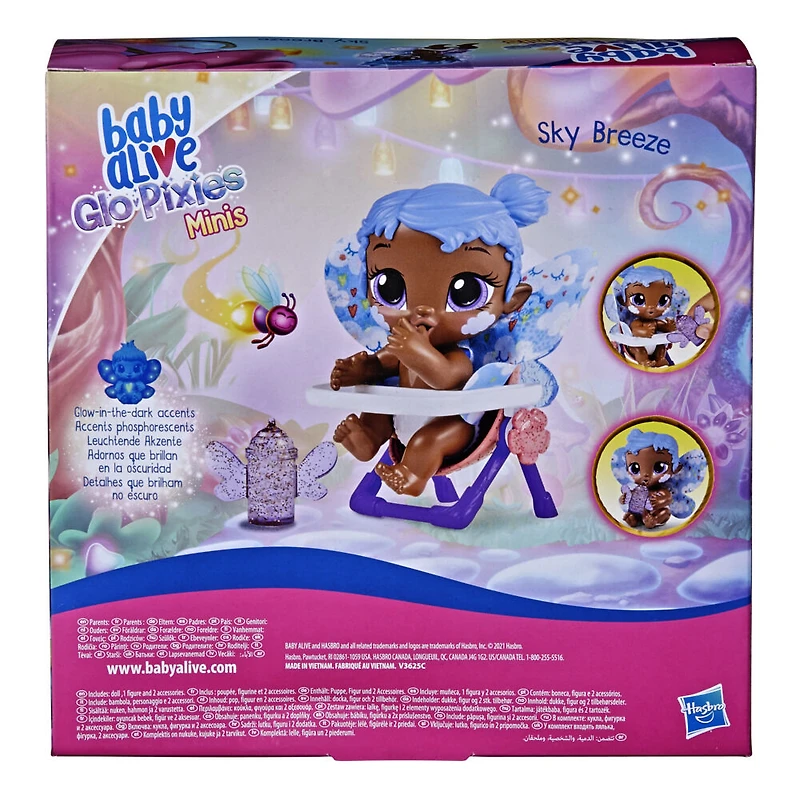 Baby Alive GloPixies Minis Doll, Sky Breeze, Glow-In-The-Dark Doll