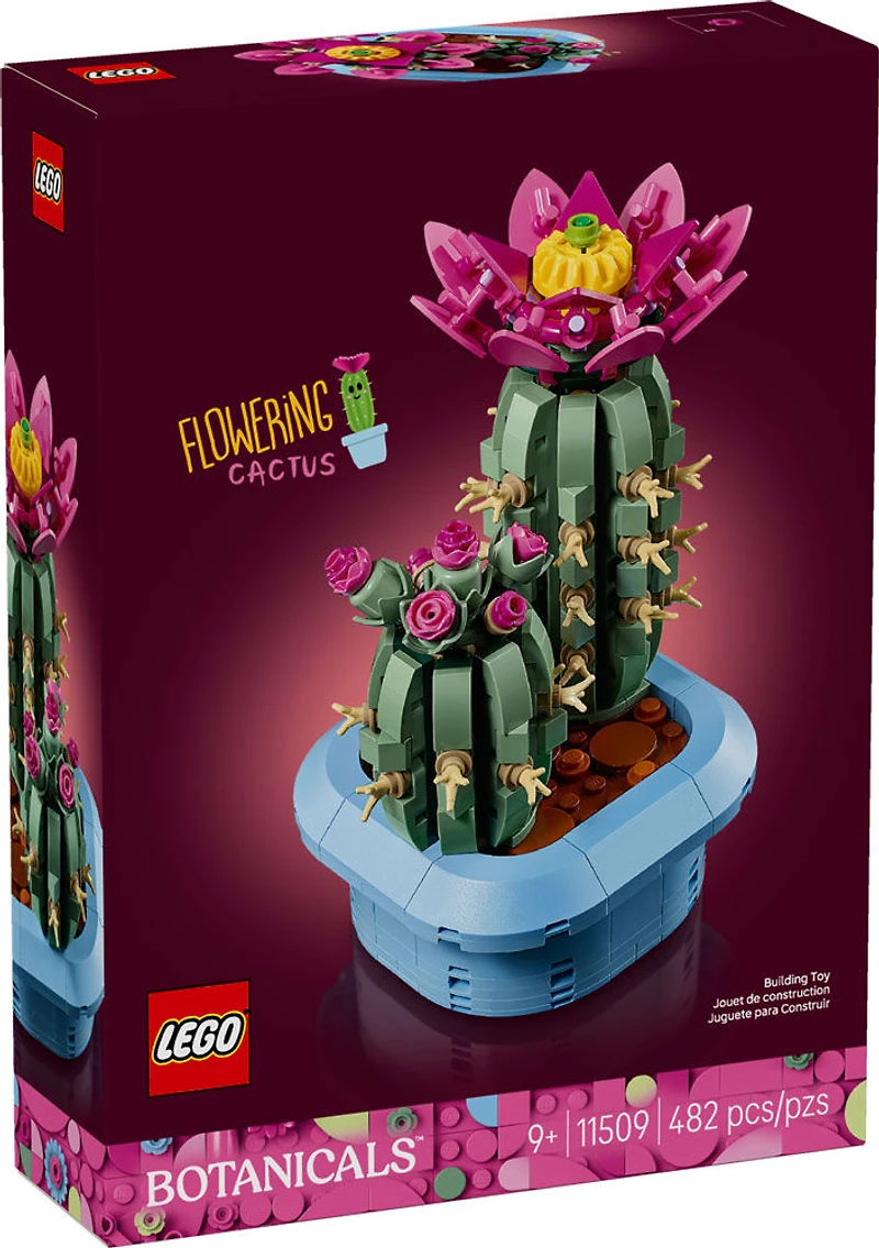 LEGO Botanicals Le Cactus en Fleurs, Décoration Végétale, Jeu de Construction pour les Enfants de 9 Ans et Plus 11509