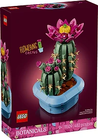 LEGO Botanicals Le Cactus en Fleurs, Décoration Végétale, Jeu de Construction pour les Enfants de 9 Ans et Plus 11509