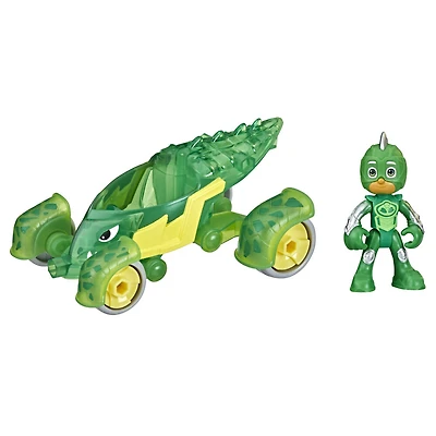 Pyjamasques Animal Power, Reptilo-Mobile, véhicule et figurine articulée Gluglu - Édition anglaise