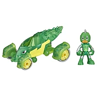 Pyjamasques Animal Power, Reptilo-Mobile, véhicule et figurine articulée Gluglu - Édition anglaise