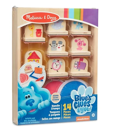 Blue's Clues and Vous! Jeu d'activités tampons à poignée en bois