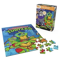 TMNT, Héros et méchants Tortues Ninja, Puzzle 2 en 1 réversible de 100 pièces