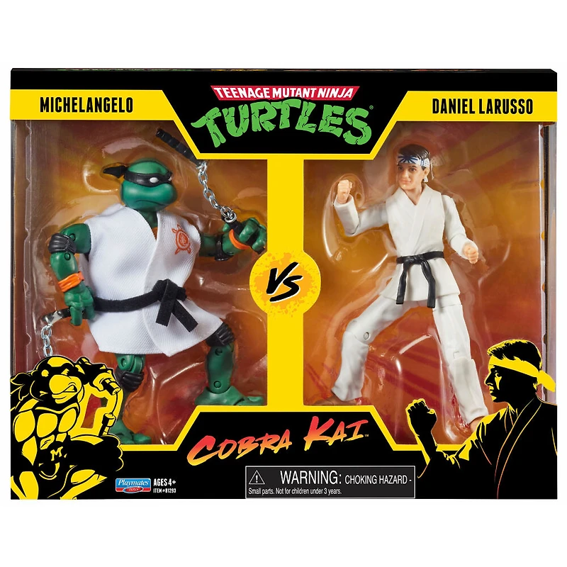 Teenage Mutant Ninja Turtles v. Cobra Kai: Michelangelo v. Daniel LaRusso - 6" Figurine (Pack de 2) - Édition anglaise