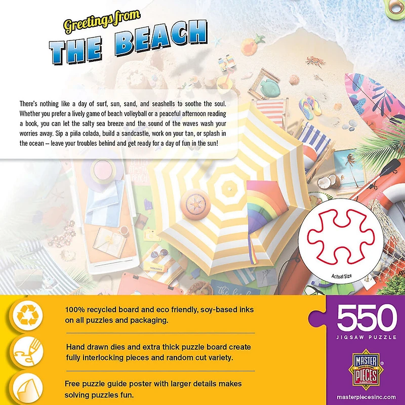 Masterpieces Puzzle Company Greetings From - The Beach Casse-Tête De 550 Pièces - Édition anglaise